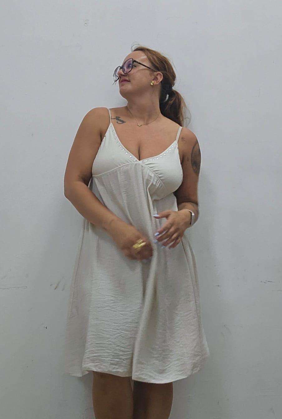 Vestido frie blanco