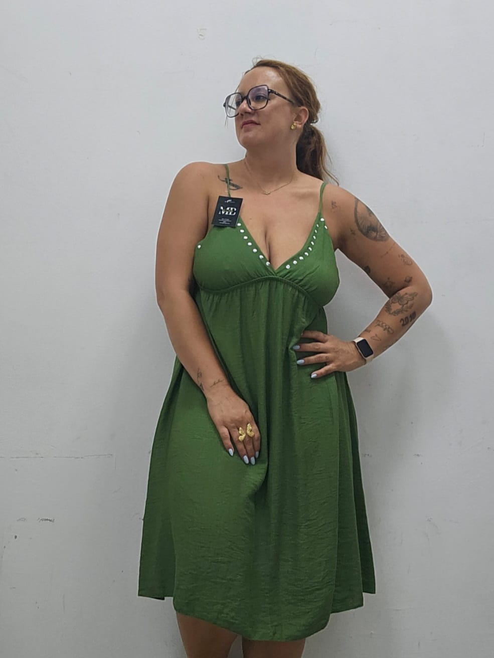 Vestido frie verde