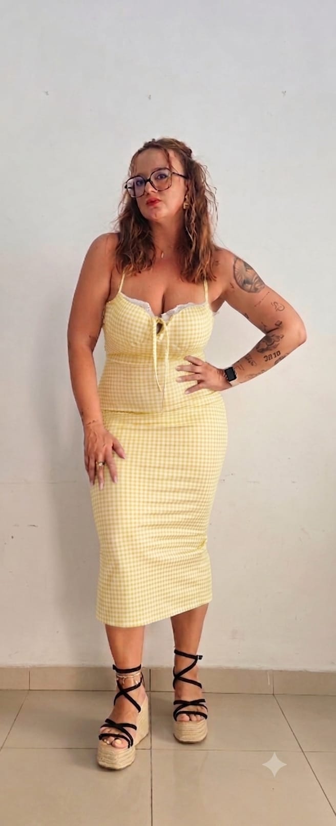 Vestido vichy amarillo