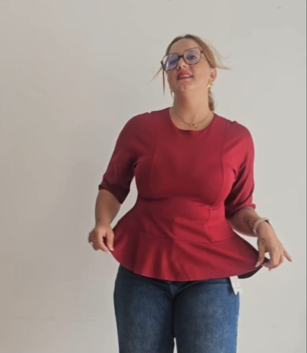 top zara rojo