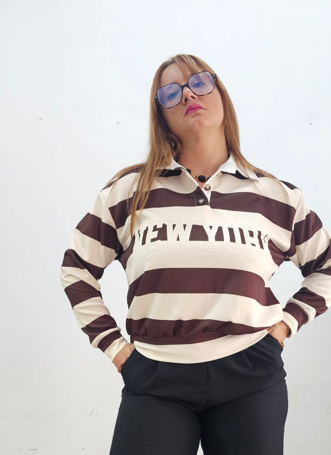 Sudadera New York beige