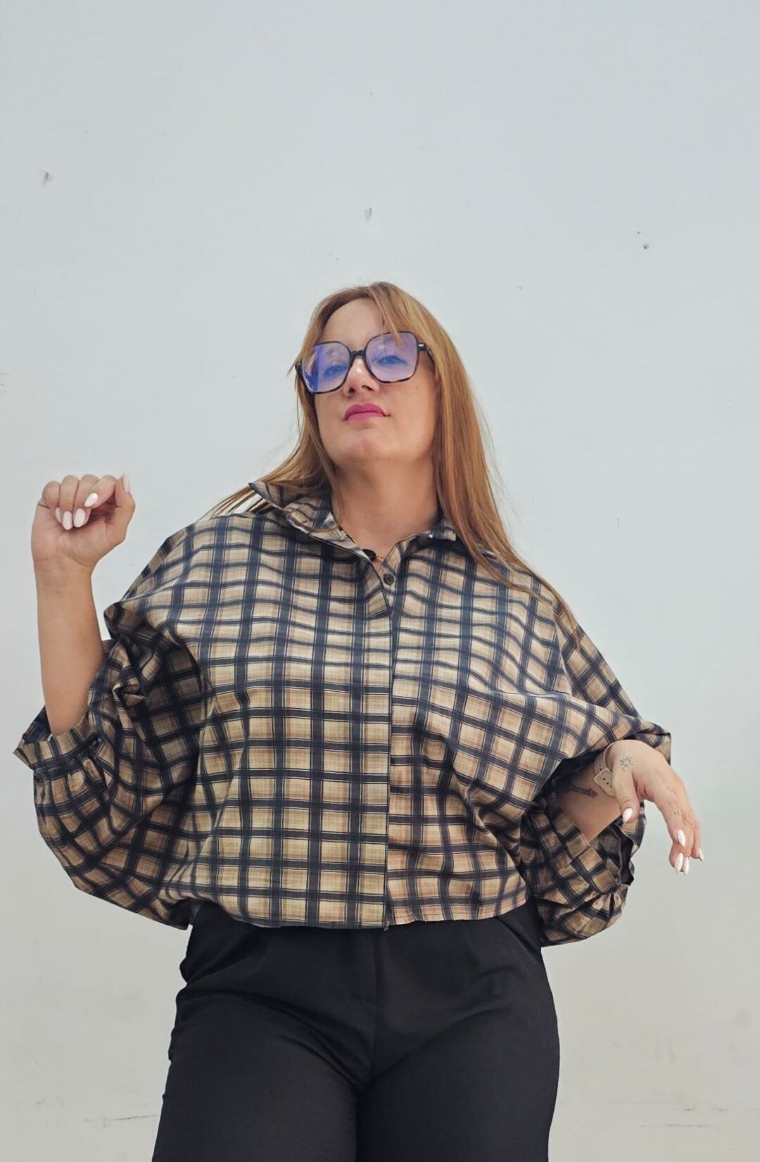 Blusa manga murcielago azul